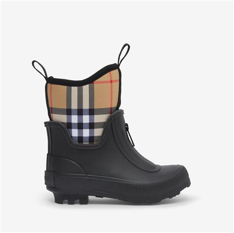 how to clean black burberry rain boots|Vintage Check Neoprene and Rubber Rain Boots .